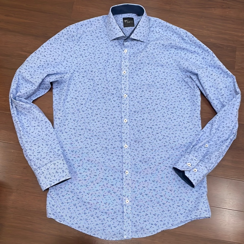 Venti Edition Men’s Blue Floral Dress Shirt